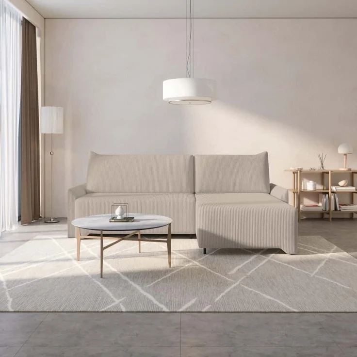 Ecksofa Loco Cord mit Schlaffunktion und Bettkasten | Jan-Art – Bild 1