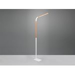 LED Stehleuchte NORRIS Weiß mit Holzelementen, Höhe 140cm