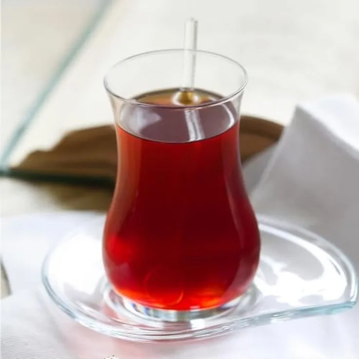LAV Eva 12-teiliges Teegläser-Set mit Untertellern - 170 ml aus Borosilikatglas