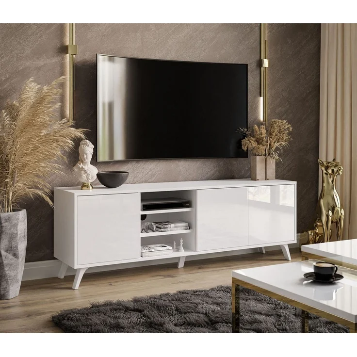 Lookway TV-Schrank SANAYI auf Beinen mit Ablagefächern 156x38x54 cm – Bild 2