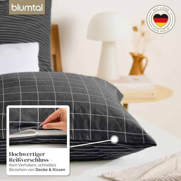 Blumtal Bettwäsche Biber Bettwäsche Oeko-TEX zert. Flanell Bettwäsche Baumwolle 100%, 60 °C waschbar – Bild 6