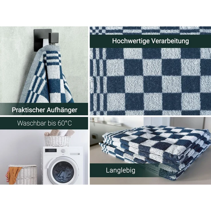 ZOLLNER Geschirrtuch, (Set, 4-tlg), 50 x 50 cm, 100% Baumwolle, vom Hotelwäschespezialisten – Bild 3