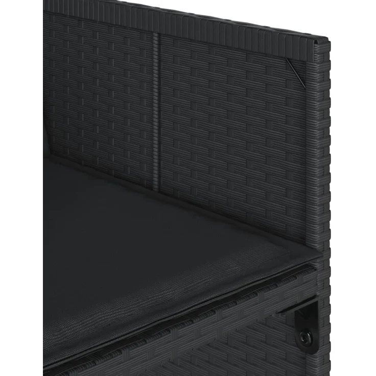 vidaXL Gartenstühle mit Kissen 4 Stk. Schwarz Poly Rattan 364984 – Bild 10