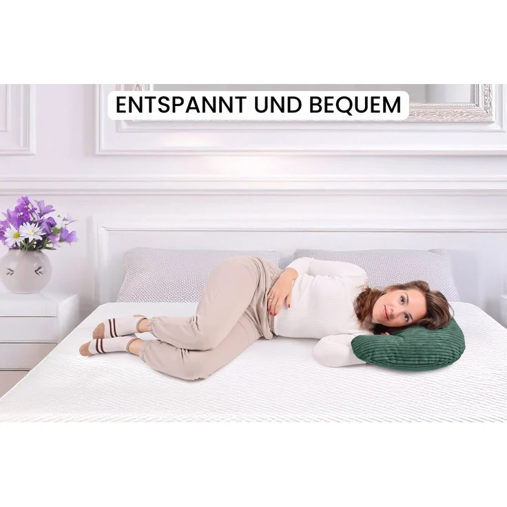 Amilian Stillkissen - Lagerungskissen - Schwangerschaftskissen mit Füllung und Bezug, Stillmond - Stillhörnchen - pregnancy pillow, für Mütter und Babys – Bild 3
