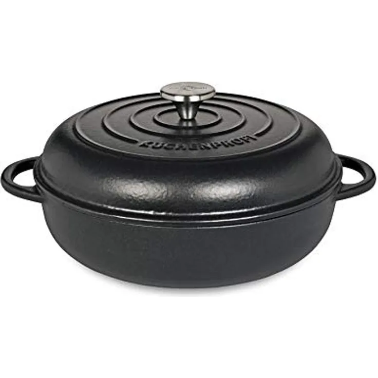Küchenprofi Provence Guss Gourmetpfanne hoher Deckel 28 cm schwarz