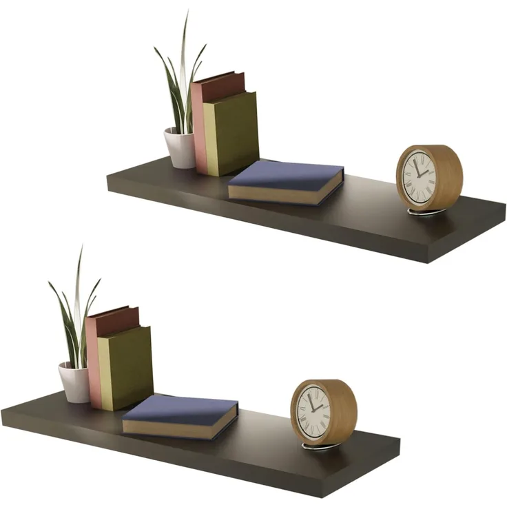 2 Stück Wandboard Wandregal 80cm MDF PVC B80xH3,8xT23,5 cm