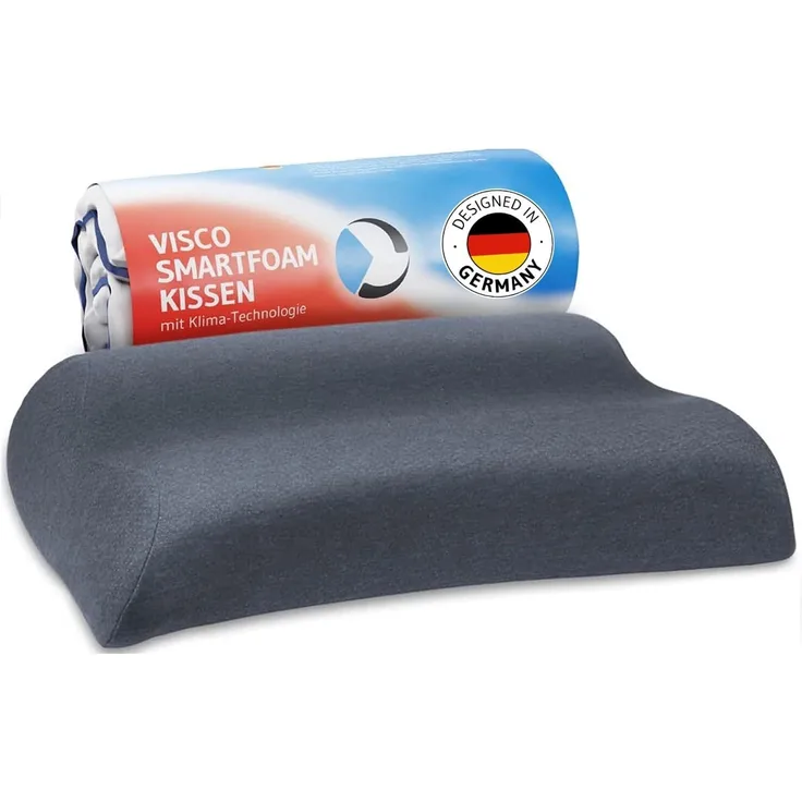 Nackenstützkissen MATAR QuickDry mit Nackenwelle für Seiten- und Rückenschläfer, aus Visco Schaum, höhenverstellbar und ergonomisch