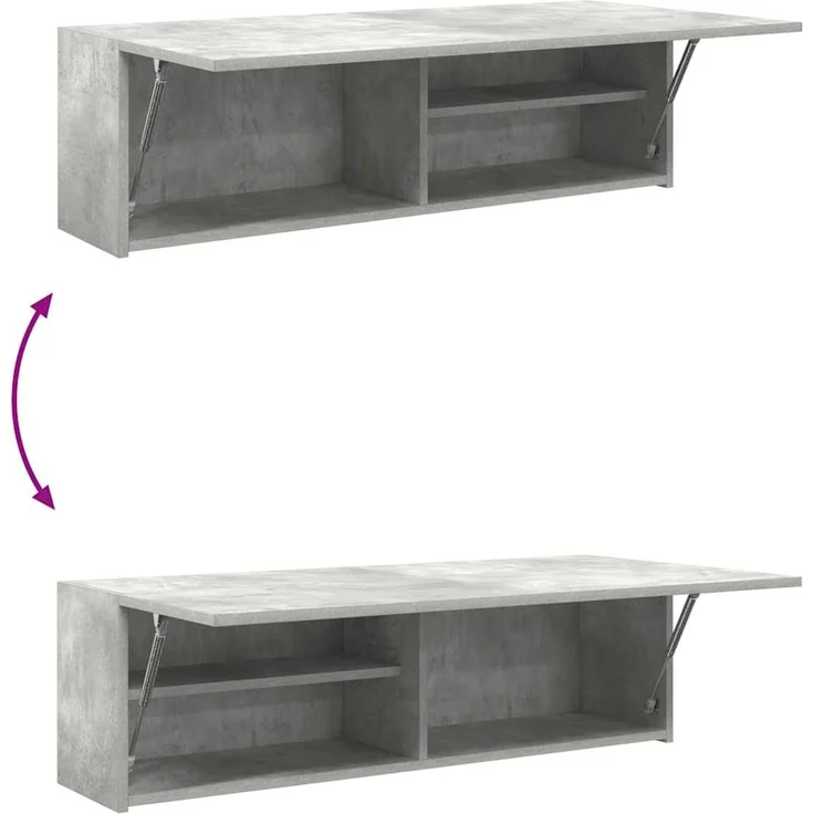 vidaXL Bad-Wandschrank Betongrau 100x25x30 cm Holzwerkstoff 860097 – Bild 8
