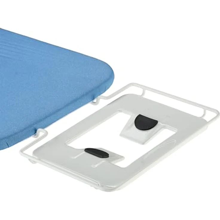 Relaxdays Bügelbrett für Dampfbügeleisen, höhenverstellbar und klappbar, 120 x 38 cm, Kleiderablage, blau – Bild 8