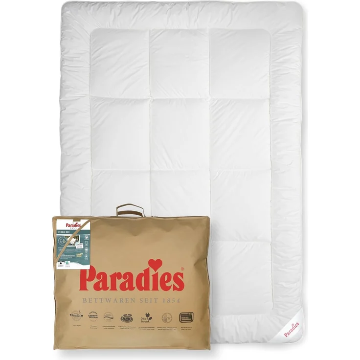 Paradies Kunstfaserbettdecke Avera Bio, Füllung: 80% Polyester, 20% Lyocell, Bezug: 100% Baumwolle kbA, atmungsaktive, wärmende Lyocell Winterdecke