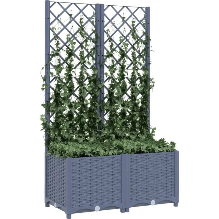 vidaXL Garten-Pflanzgefäß mit Spalier Blaugrau 80 x 40 x 136 cm PP 318251 – Bild 2