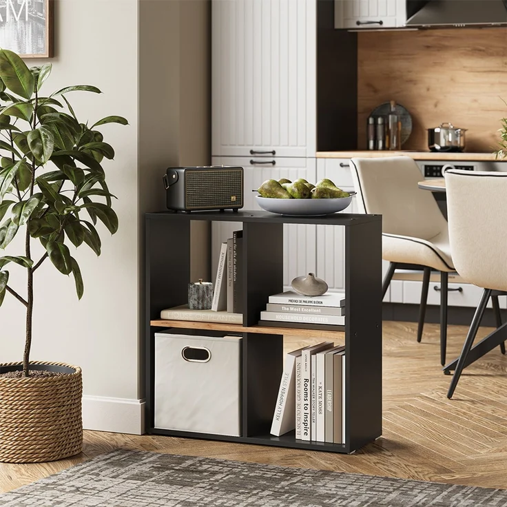 Raumteiler Tetra Anthrazit/Goldkraft Eiche 72 x 72.6 cm Vicco – Bild 3