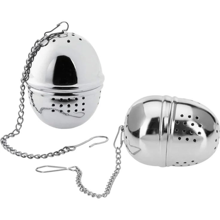 WESTMARK Teesieb Oval, 2 Stück, Ø 4 cm, Teatime, Rostfreier Edelstahl, Silber, Edelstahl – Bild 1