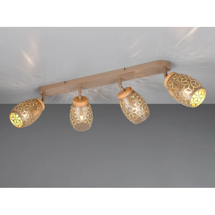 Deckenstrahler BIDAR Coffee 4-flammig mit Stanzmuster, Breite 74cm – Bild 1