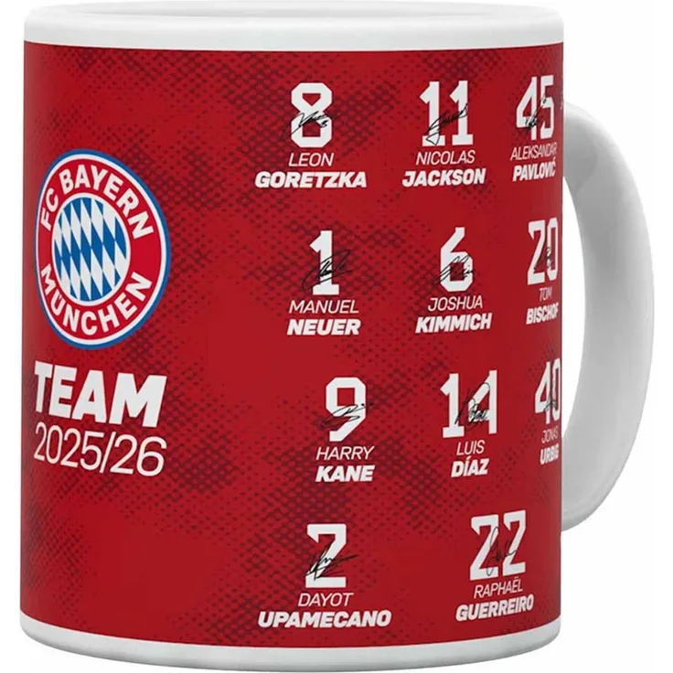 FC Bayern München Tasse FC Bayern München I Tasse Signature 2025-26I Rot, Keramik