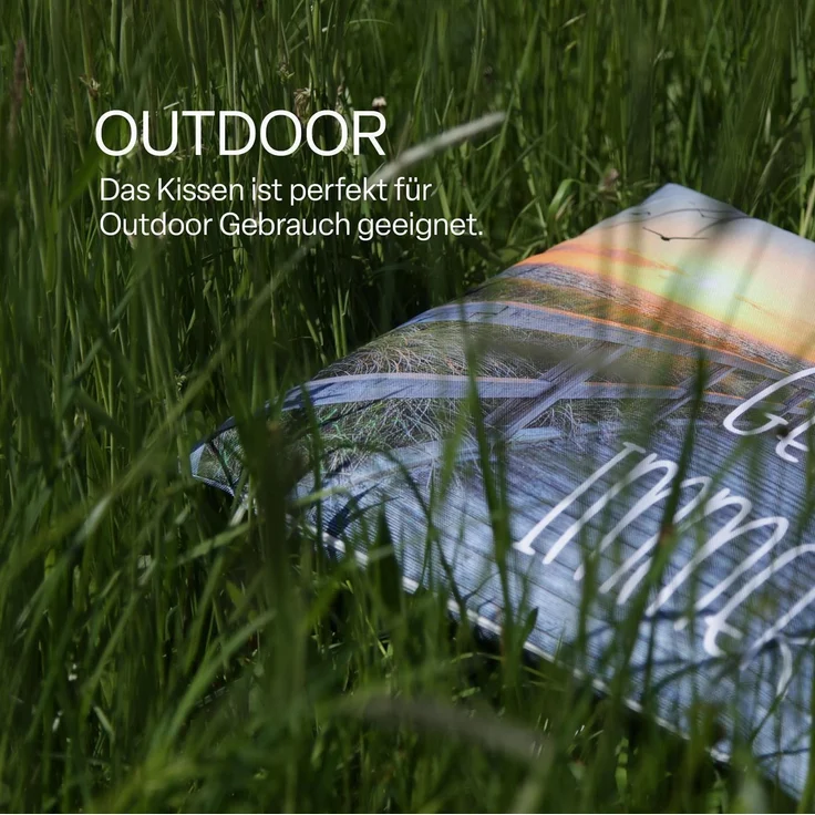 Outdoor Kissen mit Paspel ( 45 x 45 cm ) Dekokissen Garten - Reißverschluss - Schmutz- und Wasserabweisend - abnehmbarer Kissenbezug Meer geht Immer 2er-Pack – Bild 6