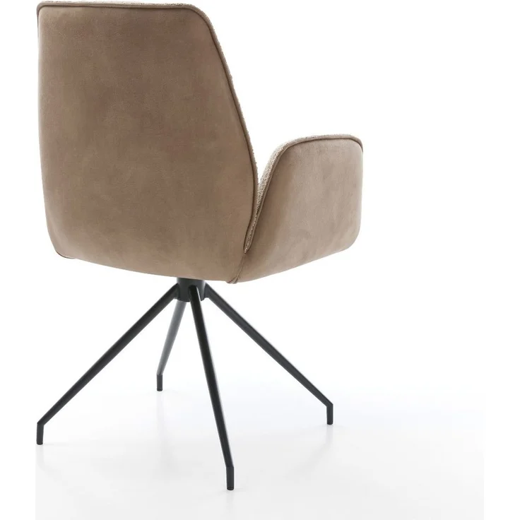 Drehstuhl Zoa-Flex Materialmix Schlamm Kreuzgestell konisch Schwarz 180° drehbar Taschenfederkern – Bild 5