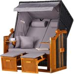 Strandkorb - bene living - Ostsee - uni/grau - PE schwarz