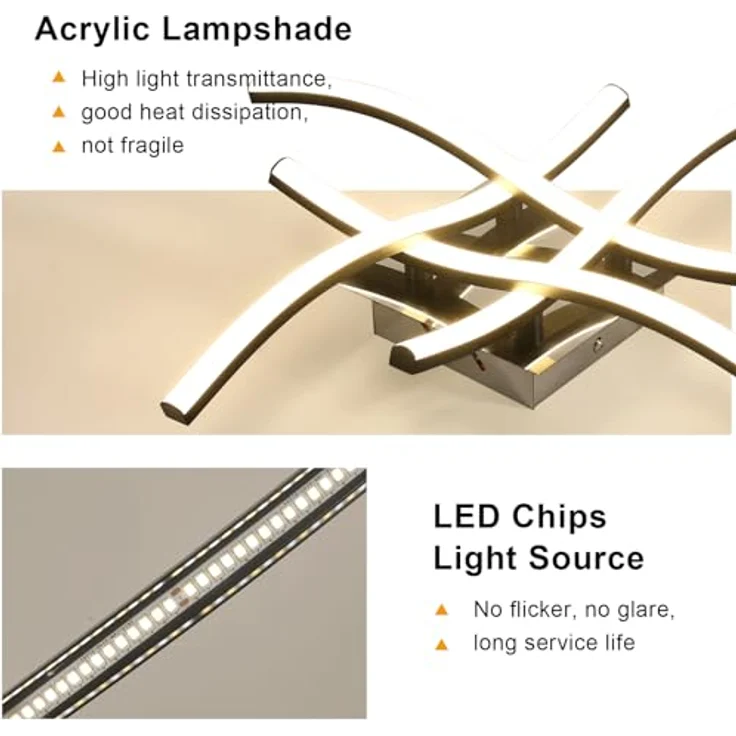 Goeco LED Deckenlampe Schwarze, Modern Deckenleuchte Dimmbar mit Fernbedienung 3000K-6500K, Memory Funktion, LED Lampen Deckenbeleuchtung für Schlafzimmer Wohnzimmer küche – Bild 5