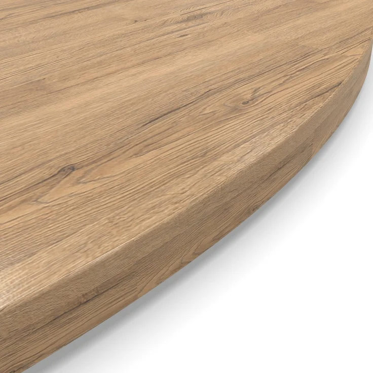 Dekor Spanplatte 28mm Tischplatte rund melaminharzbeschichtet Eiche Sanremo Classic mit ABS Kante - Größe 150 x 150 cm - Höhe 2,8 cm - Farbe Eiche Sanremo Classic – Bild 6