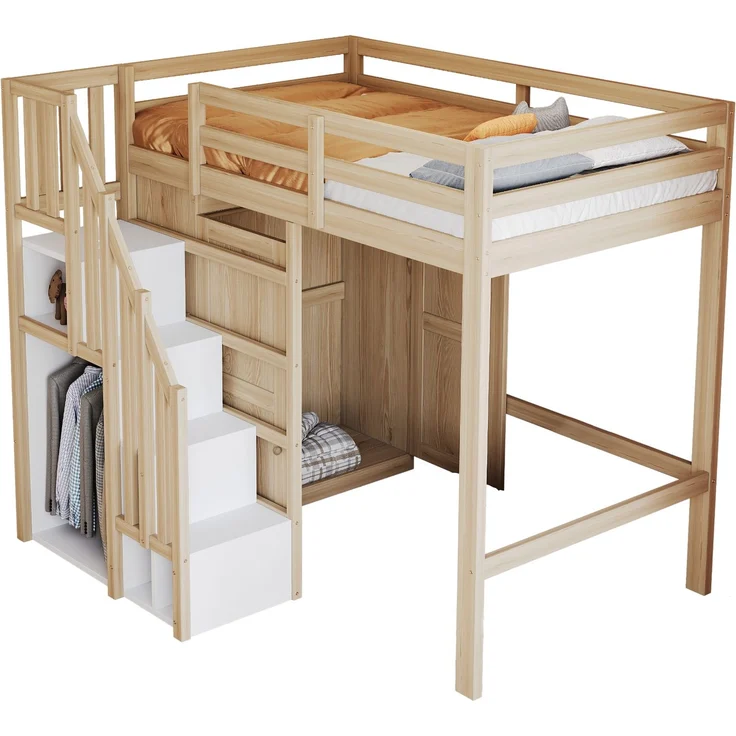 Kindereinzelbett 90×200 cm aus Holz mit hydraulischem Stauraum, grau – Bild 6