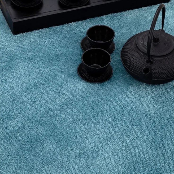 TT Home Teppich, Rechteckig, Höhe: 14 mm, Wohnzimmer Kurzflor Einfarbig Modernes Design Waschbar – Bild 2