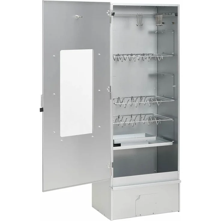 vidaXL Räucherofen mit Kaltrauchgenerator, Verzinkter Stahl, 44,5 x 29 x 110 cm, 19.56 kg, mit Glasfenster – Bild 6