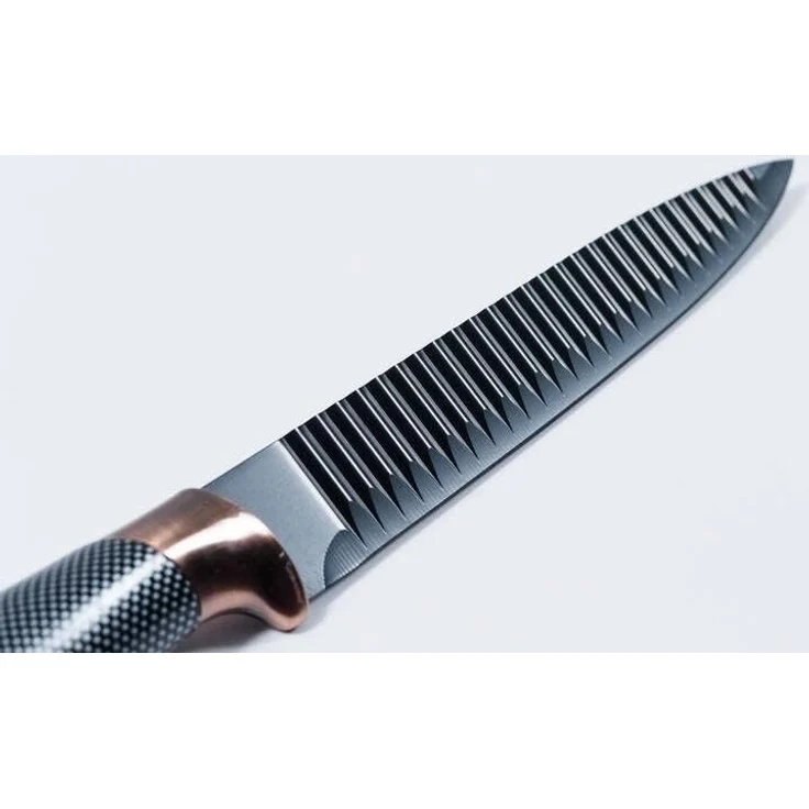 KING Messer-Set Carbon Design (Set, 6-tlg), (5 Messer), incl. Sparschäler, Wellenschliff – Bild 3