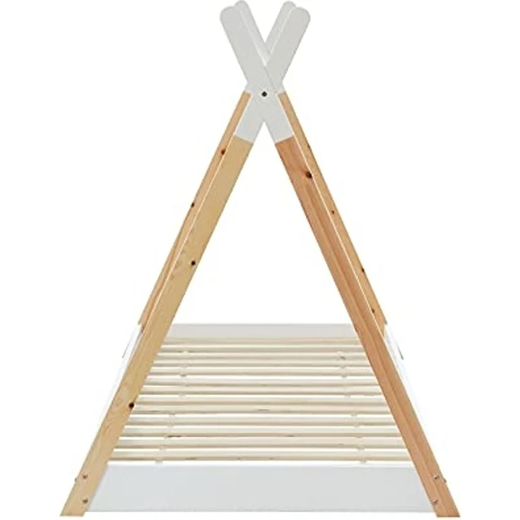 BAÏTA Tipibett für Kinder Montessori Tiny – Massivholz Kiefer Natur – 90x190 cm Tinytipi Natur/Weiß – Bild 6