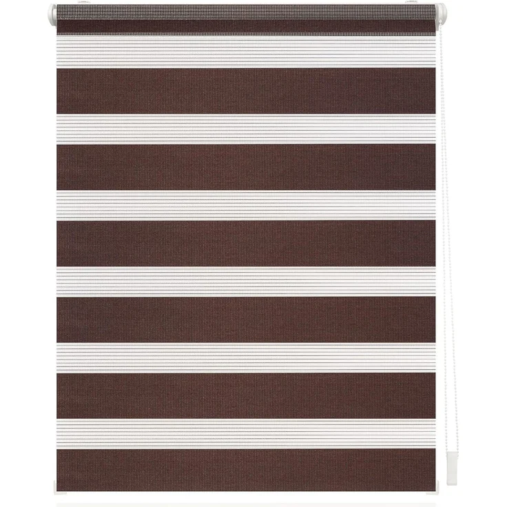 Lichtblick Sonnenschutzsysteme GmbH Doppelrollo Askersund 55 cm x 150 cm (BxL) Dunkelbraun modernes Duo Rollo mit aufregenden Designs; Klemm- und schraubbar; Lichtdurchlässig und blickdicht – Bild 1