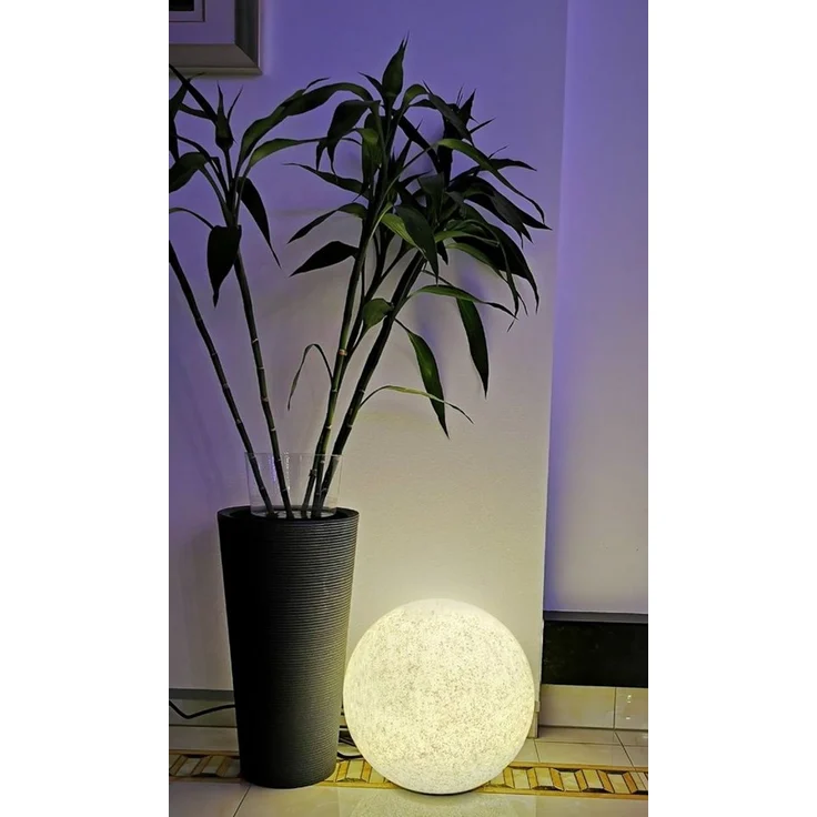 TRANGO LED Gartenleuchte, 200GB IP65 Gartenkugel in 20cm Durchmesser inkl. je 1x E27 LED Leuchtmittel *NATURE* Kugelleuchte mit ca. 5 Meter IP44 Kabel, 3000K warmweiß, Gartenleuchte, Leuchtkugel, Gartenkugelleuchte, Kugellampe – Bild 3