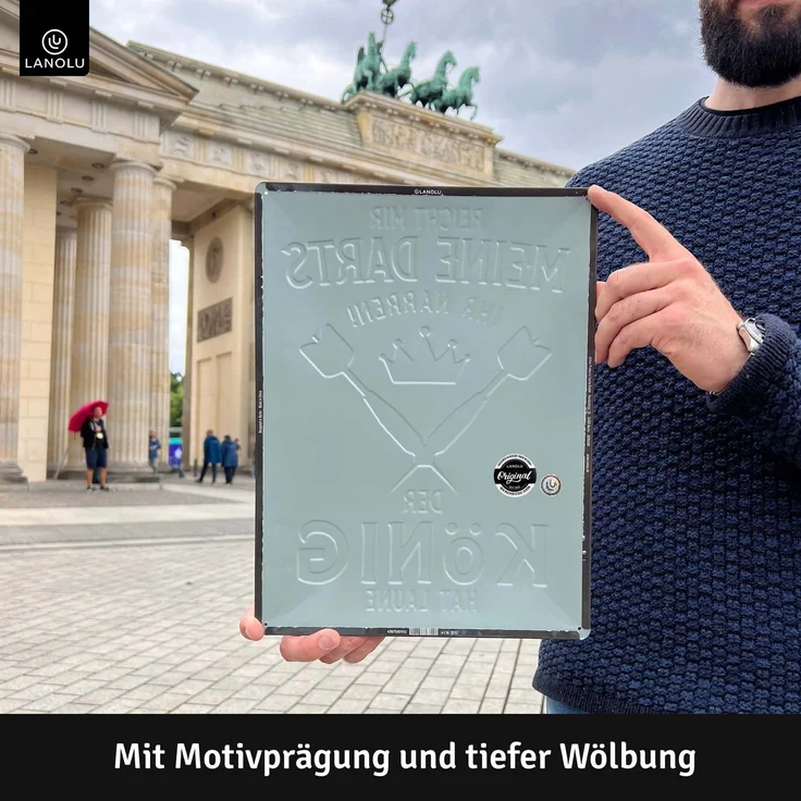 LANOLU Blechschild Darts König - 30x40cm – Metall – Mehrfarbig – 30107 – Bild 3