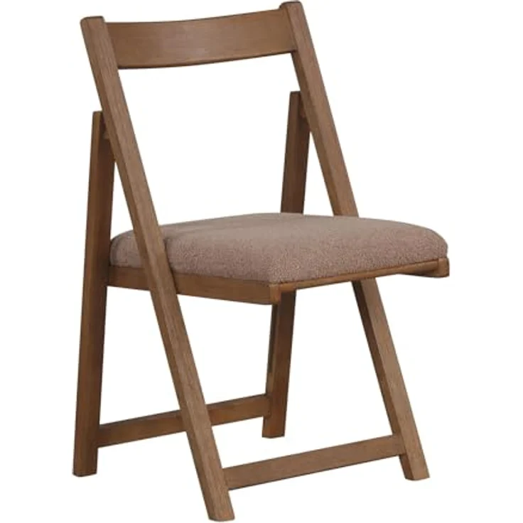 FANTASK Polsterstuhl Klappstuhl mit gebogenem Rückenlehne & Gummiholzbeinen, 2er Set Küchenstühle klappbar für Esszimmer, Hochzeit & Restaurant (Walnuss) – Bild 2