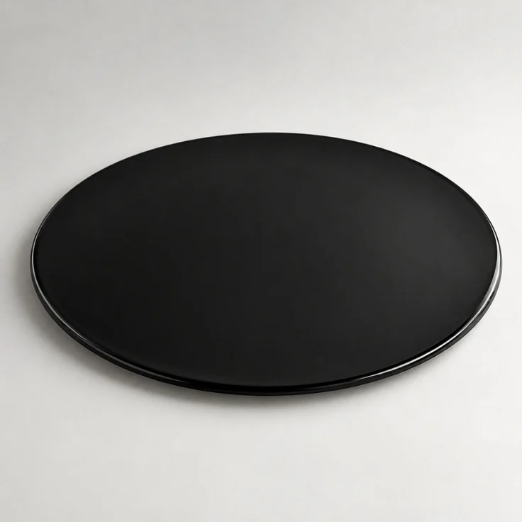 Glasplatte TERRY 50cm schwarz rund Gehärtetes Glas Scheibe Bodenplatte Glasscheibe – Bild 1