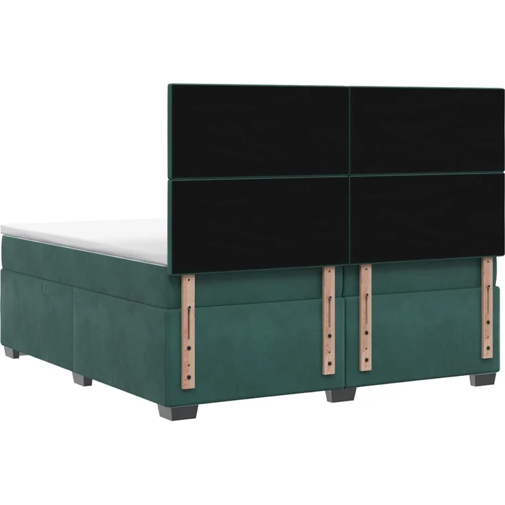 vidaXL Boxspringbett mit Matratze Dunkelgrün 200 x 200 cm Samt 3453719 – Bild 8