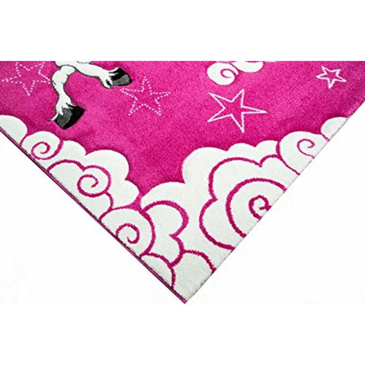 Carpetia Kinderteppich Kinderteppich Spielteppich Kinderzimmer Mädchen Teppich Einhorn Pink, rechteckig, Höhe: 13 mm – Bild 4