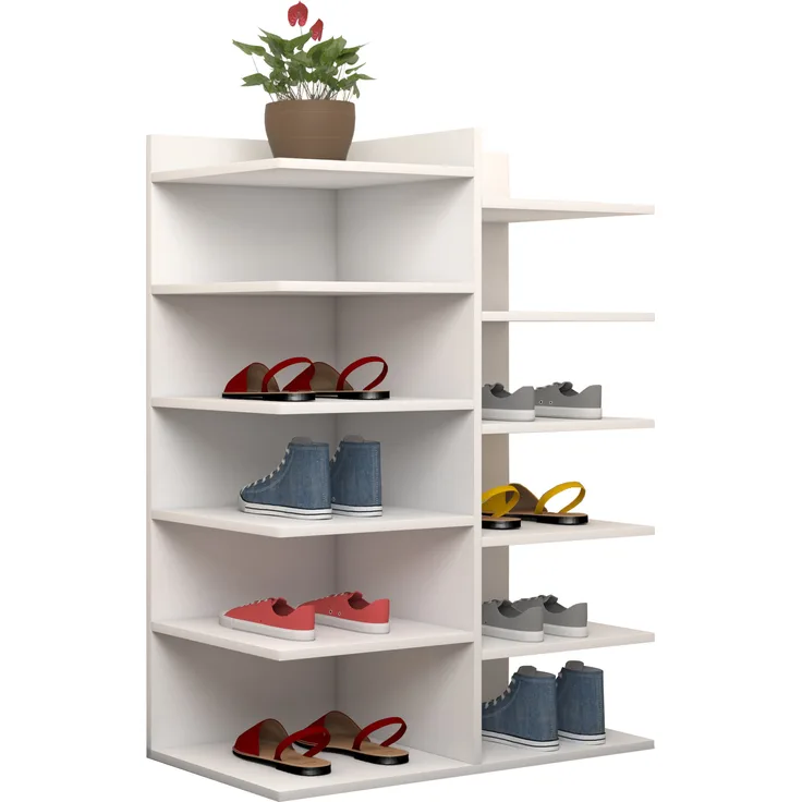 VCM Schuhschrank Enosa 916959 Weiß B. 60 x H. 80 x T. 30 cm