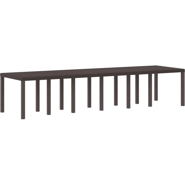 vidaXL Gartentisch Braun 350 x 100 x 74 cm Poly-Rattan 3378525 – Bild 3