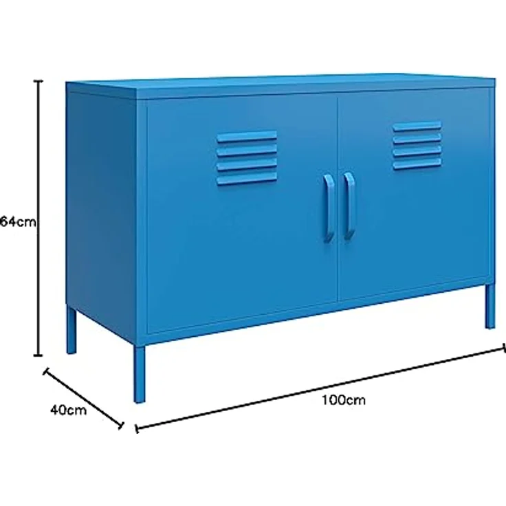 DHP Furniture Dorel Home Novogratz Cache, Metall, Schließfach, Aufbewahrung, blau, Einheitsgröße – Bild 2