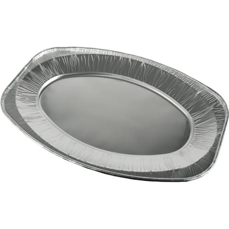 10 Servierplatten, Alu oval 43 cm x 29 cm