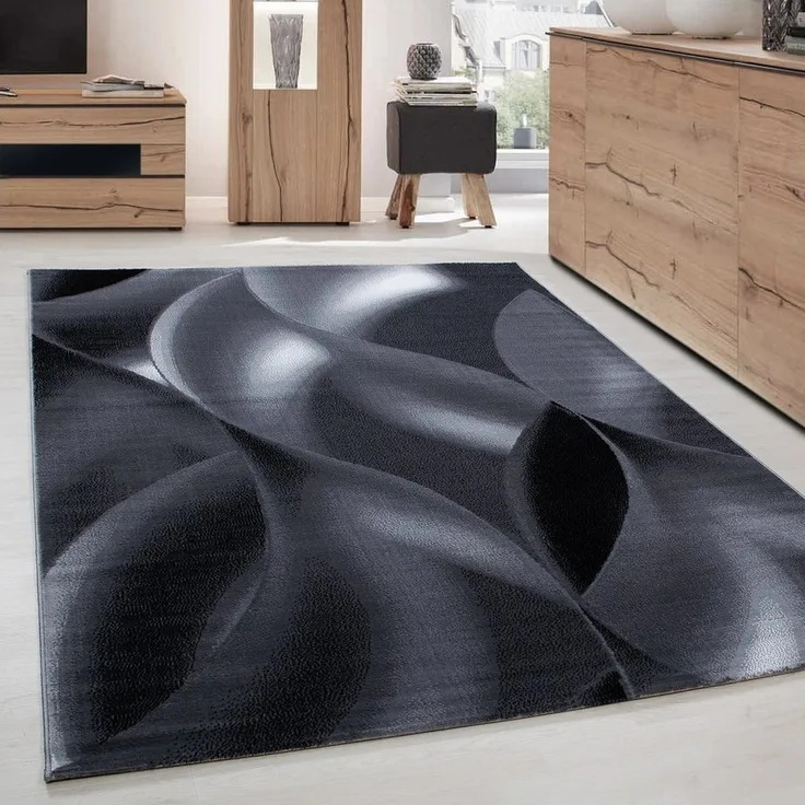 Carpettex Designteppich Abstrakt Wellen Design, Läufer, Höhe: 6 mm, Modern Kurzflor Teppich Wohnzimmer Abstrakt Wellen Design Pflegeleicht