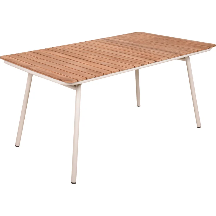 Garten-Sitzgruppe LOTTE 5-tlg. - Teak, Cremeweiß | Gartenmöbel-Set Gartengarnitur Garten-Essgruppe mit Stühlen und Esstisch – Bild 3