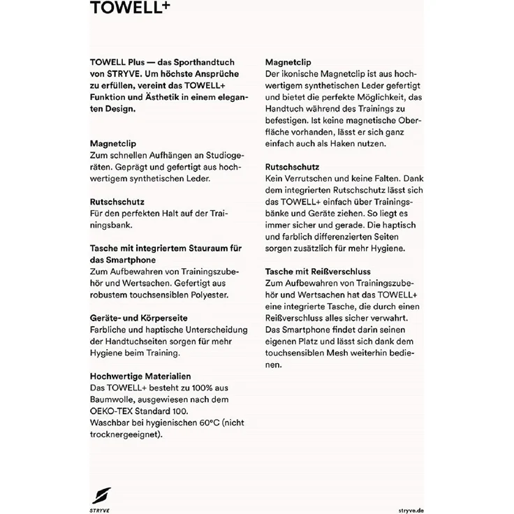 Stryve Towell+ | Sporthandtuch mit integrierter Tasche und Magnetclip | Bekannt aus Die Höhle der Löwen | FC Bayern Edition | saugfähig und schnell trocknend | ideal für Fitness & Sport – Bild 4