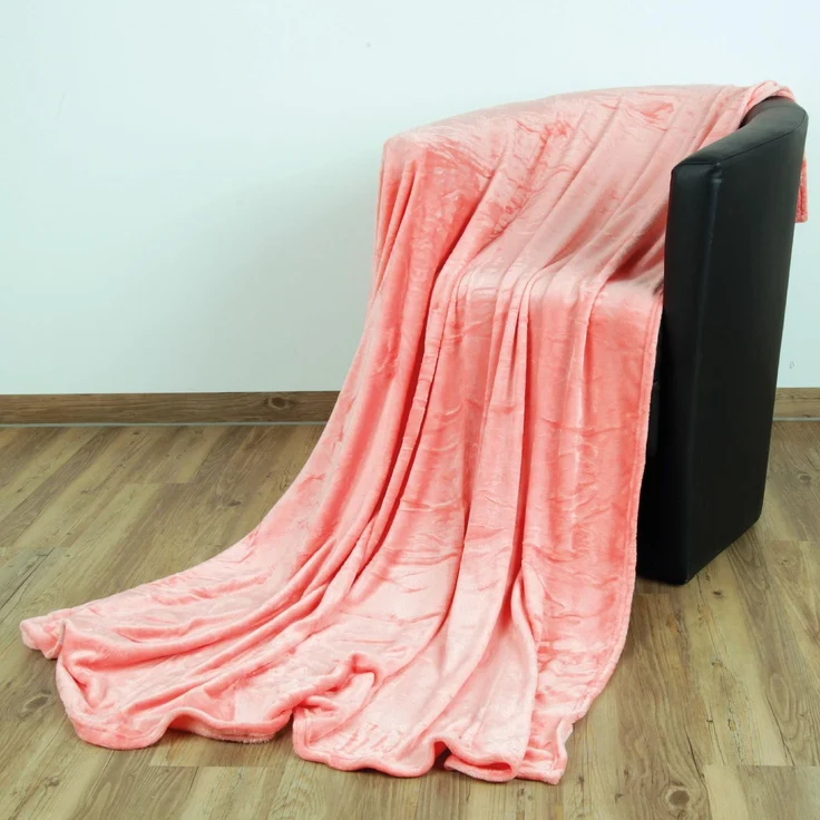 Kuscheldecke "Celina" Lachs 220x240 cm – Bild 1