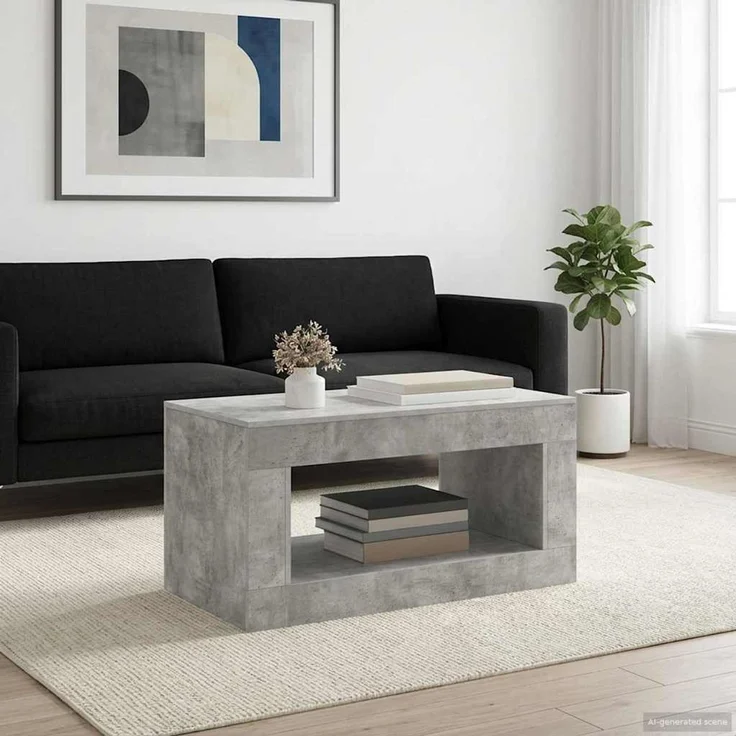 vidaXL Couchtisch Betongrau 99.5 x 50 x 50 cm Holzwerkstoff 899906 – Bild 4