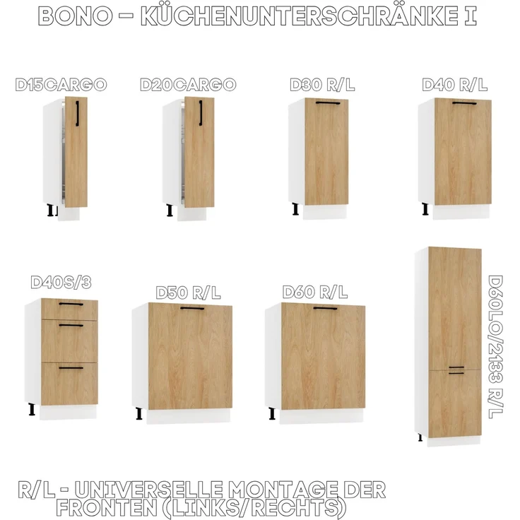 Küchenunterschrank 87 cm - Hicora-Eiche - Eckküchenschrank - ohne Arbeitsplatte - Soft-Close-System – Bild 4