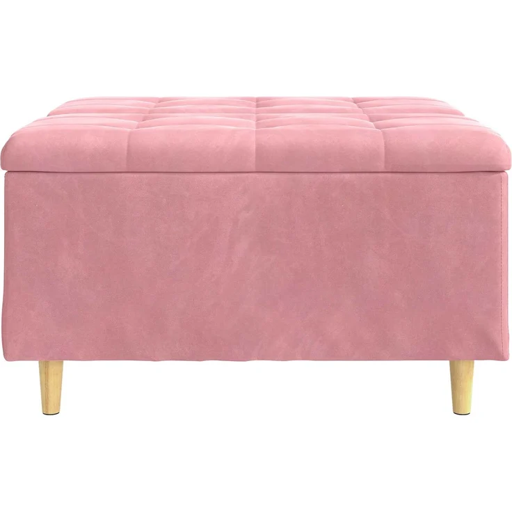 vidaXL Ottoman mit Stauraum Rosa 80 x 80 x 45 cm Samt 876843 – Bild 6