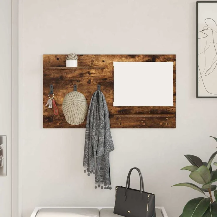 vidaXL Wandmontierter nachttisch Geräucherte Eiche 90 x 10 x 50 cm 874519 – Bild 1