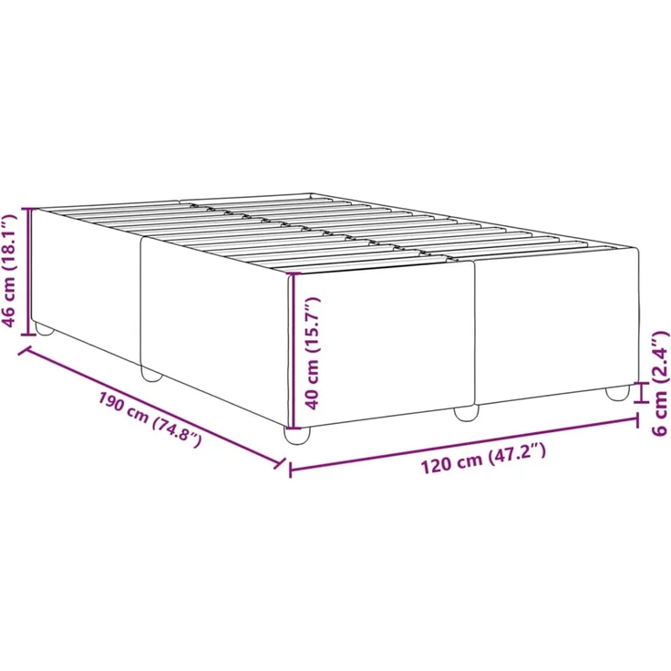 vidaXL Bettgestell ohne Matratze Hellgrau 120x190 cm Stoff 3284715 – Bild 9