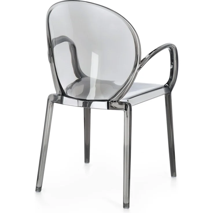 Gartenstuhl Camilla 4er-Set Kunststoff, modern stapelbar, mit Armlehne, grau, für innen und außen – Bild 6